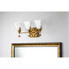 Star 3 Light 22 inch Gold leaf Bath Light Wall Light in Gold Leaf with Antique